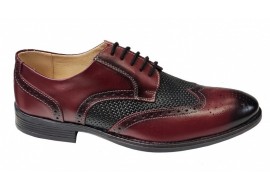 Pantofi eleganti barbati piele naturala, fabricati in Romania - Model 993 Bordeaux-Negru